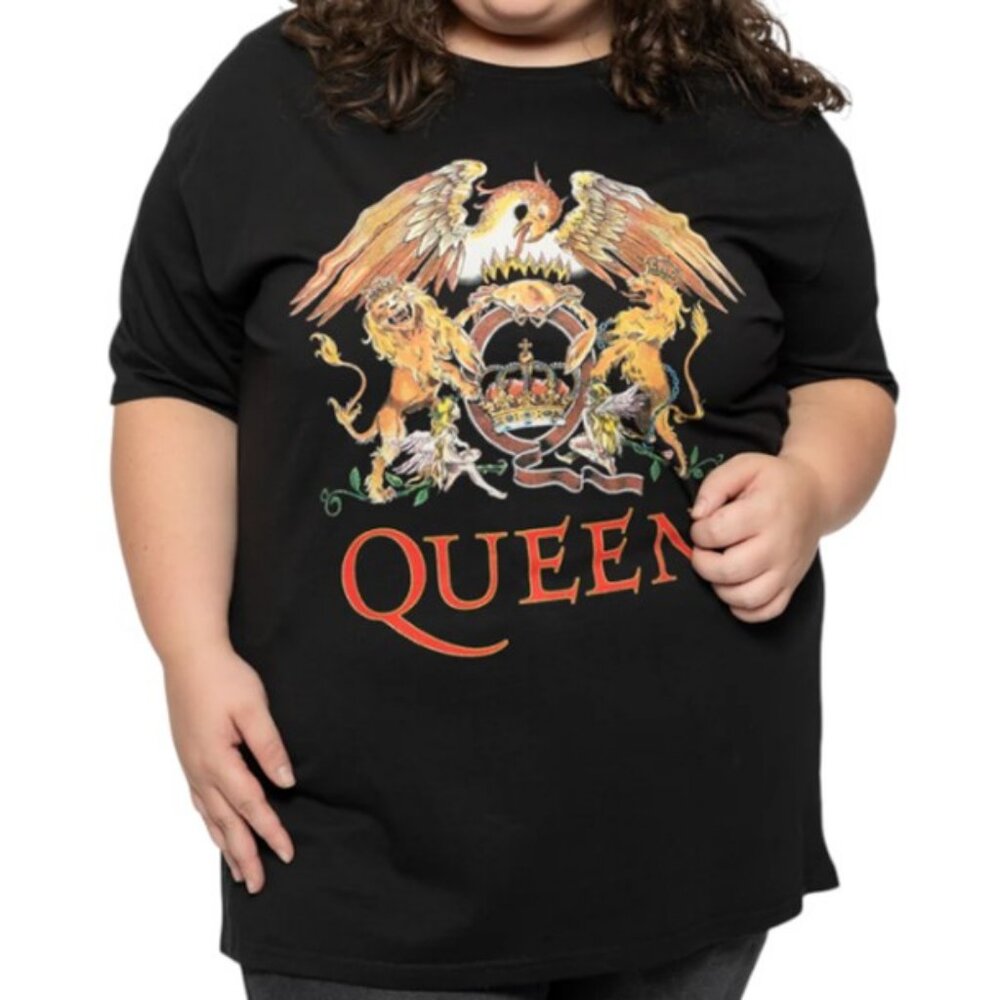 Queen black classic crest T-shirt size L